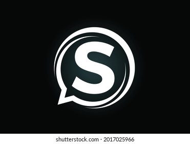 Initial S monogram letter alphabet with a bubble chat icon. Talking, chatting logo concept. Modern logo design for a consultancy business, and company identity.