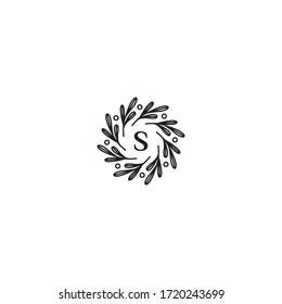 Initial S nature logo design template - vector