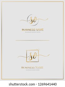 Initial S O SO handwriting logo vector. Letter handwritten logo template.