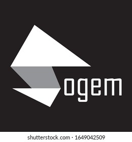 Initial S Origami Modern Simple Logo. Design Graphic Vector EPS10