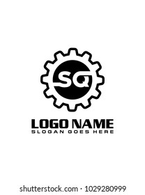 Initial S & Q gear logo template vector