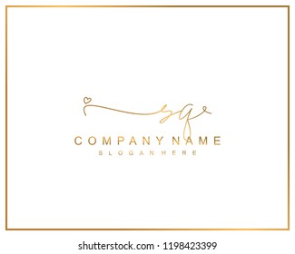 Initial S Q handwriting logo template vector
