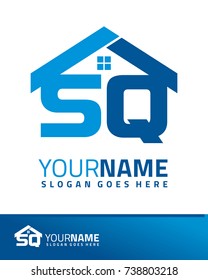 Initial S & Q real estate logo template vector
