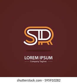 Initial S, R Letter Abstract Vector Logo Design Template. Creative Typographic Concept Icon