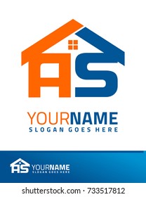 Initial A & S real estate logo template vector