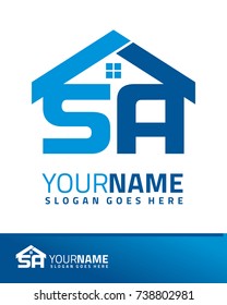 Initial S & A real estate logo template vector