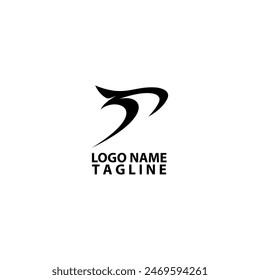 initial S shark logo design vector