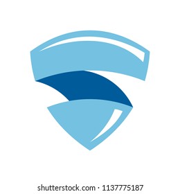 Initial S shield logo, S logo, shield of the letter S