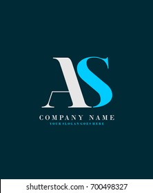 Initial A & S simple design logo template vector