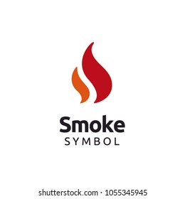 Initial S S Smoke Fire Flame Torch Burn Hot Heat logo design 