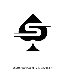 Initial S Spade Ace Simplicity Modern Icon Design Logo