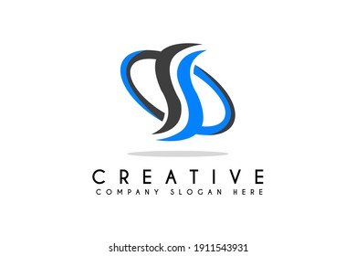 Initial S SS letter Logo design vector illustration. Letter SS icon design. Suitable for business and technology logos isolated on white background