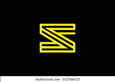 Initial S SS modern monogram and elegant logo design, Professional Letters Vector Icon Logo on black background.