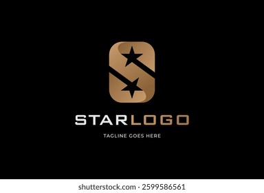 Initial S Star Logo design, Modern Letter S with Negative Space Star Inside, vector Illustration