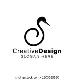 initial S, Swan logo Ideas. Inspiration logo design. Template Vector Illustration. Isolated On White Background