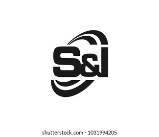 initial S & I swoosh ring company logo black