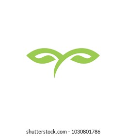 Initial S T with leaf concept logo design template