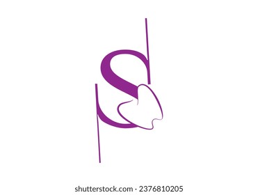 Initial S Teeth Logo, Modern, unique, simple and techie letter mark tooth logo for dentist, orthodontics and toothpaste brand. Conveys sleek, cool, stylish and professional services.