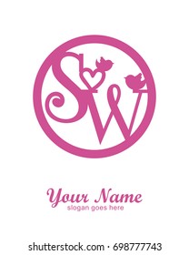 Initial S & W wedding logo template vector