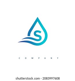 Initial S water logo design