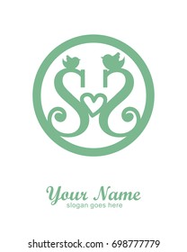 Initial S & S wedding logo template vector