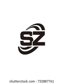 initial S Z swoosh ring company logo black
