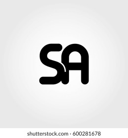initial sa black business logo