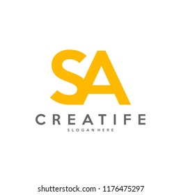 Initial SA logo concepts template vector