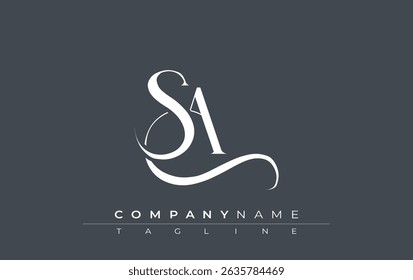 Initial SA Logo Design Vector. Elegant Monogram Logo Design with Decorative Elements and Typography