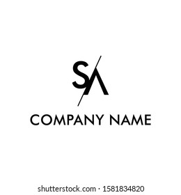 Initial SA logo minimalist letter
