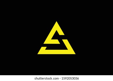 Initial AS SA modern monogram and elegant logo design, Professional Letters Vector Icon Logo on black background.