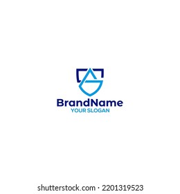 Initial SA Shield Logo Design Vector