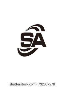 initial SA swoosh ring company logo black
