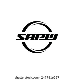 Initial SAPW Circle Geometric Modern Business Creative Design Logo