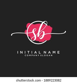 Initial SB beauty monogram and elegant logo design, handwriting logo of initial signature, wedding, fashion, floral and botanical with creative template.