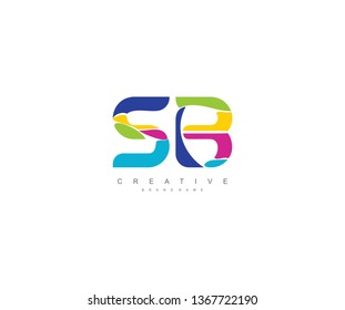 Initial SB letter abstract modern colorful liquid minimalist logo