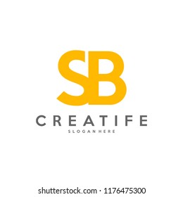 Initial SB logo concepts template vector