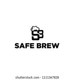 Initial SB merged in a glass beer with S as the glass and B as the handle of the glass