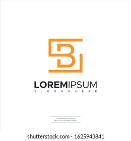 Initial SB Modern Trendy Design Logo. Letter SB BS Icon Logo with Yellow color and luxury style for your business Template Elements