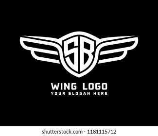 Initial SB wing logo template vector