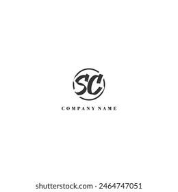 Initial SC brush logo company trend identity