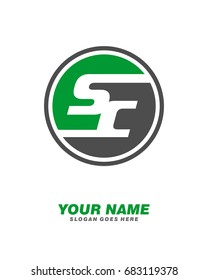 Initial SC circle logo template vector