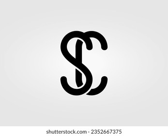 Plantilla vectorial de diseño de logotipo de letra SC inicial. Monograma, marca de lettermark SC Diseño