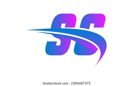 Initial SC letter Logo With Swoosh Design Graphic Vector Template for Business and Company Identity.