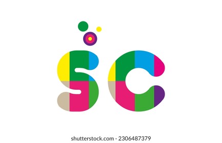 Initial SC letter Logo With Swoosh Design Graphic Vector Template for Business and Company Identity.