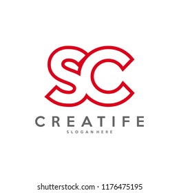Initial SC logo concepts template vector
