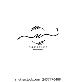 Tipografía inicial de la marca botánica del logotipo de SC