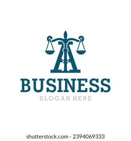 Initial A Scale Justice Logo design template, monogram logo for law firm with scale vector design