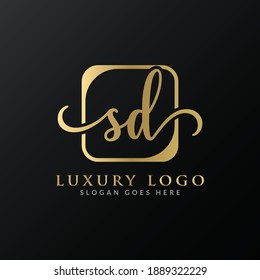 Initial SD letter Logo Design vector Template. Abstract Luxury Letter SD logo Design