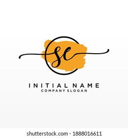 Initial SE beauty monogram and elegant logo design, handwriting logo of initial signature, wedding, fashion, floral and botanical with creative template.